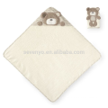 Lindo Teddy Bear Pattern, Baby Bathtop con capucha y conjunto de toallitas hechas de 100% algodón orgánico, el mejor regalo de Baby Shower